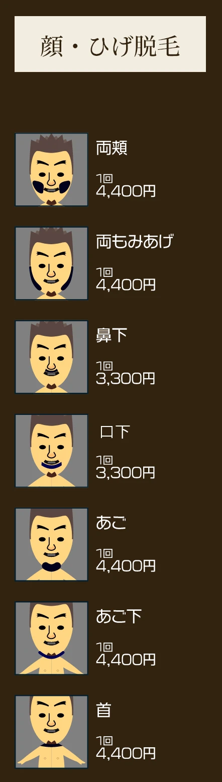 デザインひげ脱毛詳細